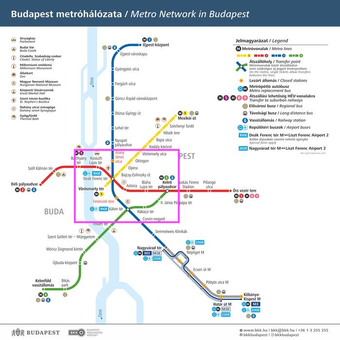 匈牙利布達佩斯地鐵地圖